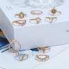 European and American cross-border fashion accessories, diamond-encrusted retro combination joint ring, crown, star water drop 10-piece set ring Specification image